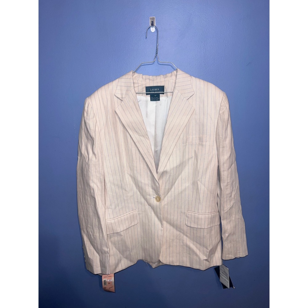 Laure Ralph Lauren English Garden White Blazer Women's Size 16 NWT Business 90s